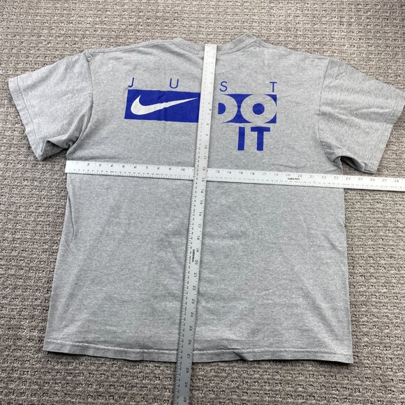 Vintage 90s Nike T-Shirt Men Large L Gray Just Do It Spell Out Graphic Print - Picture 9 of 11
